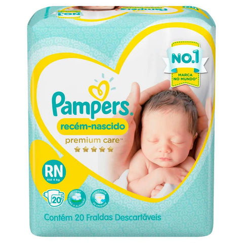 Fralda Pampers Premium Care  Tamanho RN - 20 Unidades