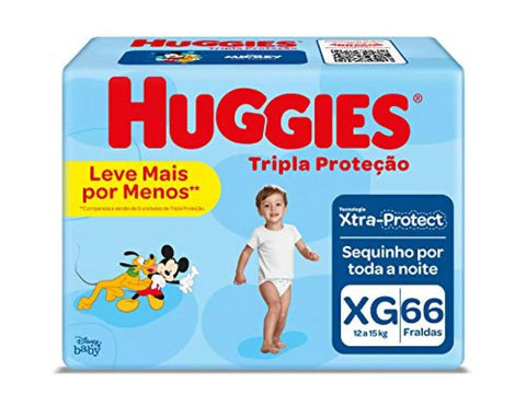 Fralda Huggies Tripla Proteção  Tamanho XG - 66 Unidades