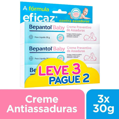 Creme para Assaduras Bepantol Baby  3 x 30 g - Creme