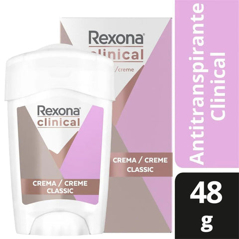 Desodorante Feminino Rexona Women Clinical Classic, Cream Stick, 1 Unidade Com 48G