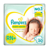 Fralda Pampers Premium Care  Tamanho RN+ - 20 Unidades