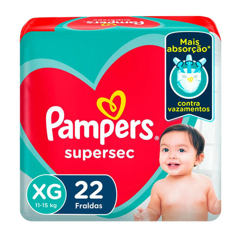 Fralda Pampers Supersec  Tamanho XG - 22 Unidades