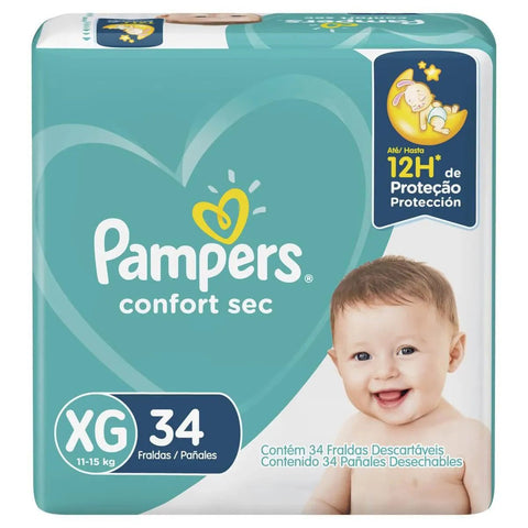 Fralda Pampers Confort Sec  Tamanho XG - 34 Unidades