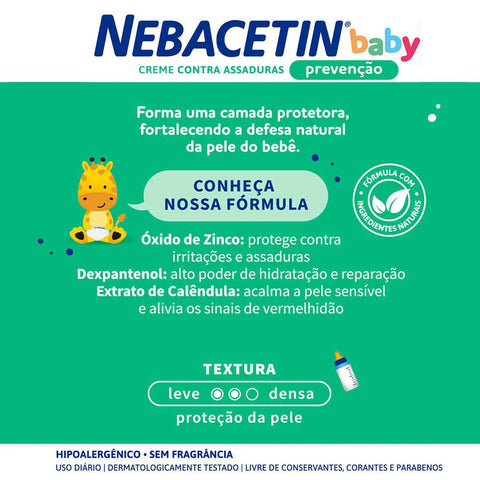 Creme Para Assaduras Nebacetin Baby Prevenção  30 g - Pomada