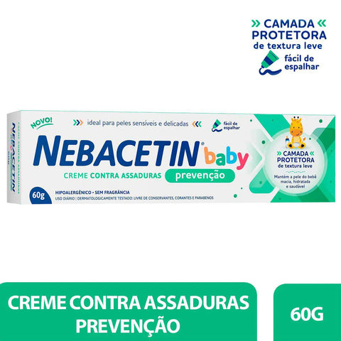 Creme para Assaduras Nebacetin Baby Prevenção  60 g - Pomada