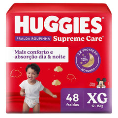 Fralda Huggies Natural Care Roupinha  Tamanho XG - 48 Unidades