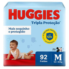 Fralda Huggies Tripla Proteção  Tamanho M - 92 Unidades