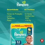 Fralda Pampers Confort Sec  Tamanho XXG - 52 Unidades