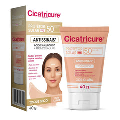 Protetor Solar Facial Cicatricure  Clara - FPS 50 - 40 g