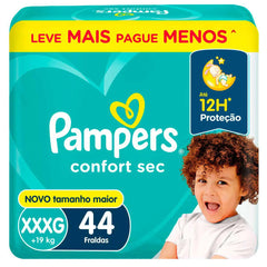 Fralda Pampers Confort Sec  Tamanho XXXG - 44 Unidades