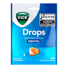 Vick Drops  Sabor Mentol - Pastilha - 20 Unidades