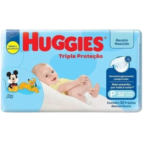 Fralda Huggies Tripla Proteção  Tamanho P - 32 Unidades