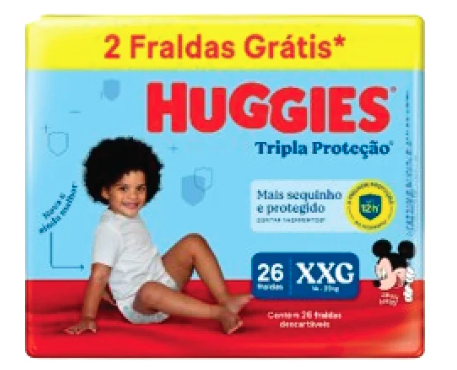 Fralda Huggies Tripla Proteção  Tamanho XXG - 26 Unidades