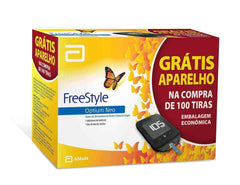 Monitor de Glicemia Freestyle Optium  Aparelho - 1 Aparelho + 100 Tiras