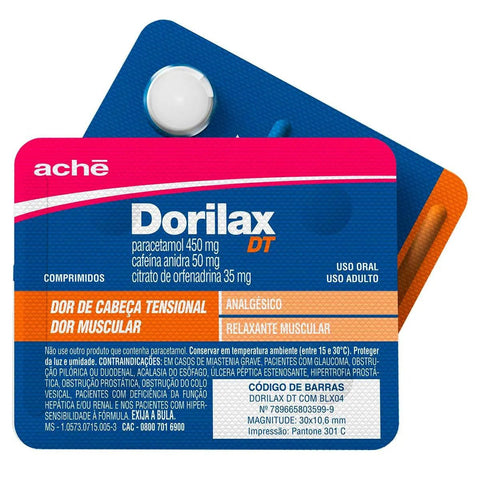 Dorilax DT  450mg + 50mg + 35mg - 4 Unidades - Comprimido