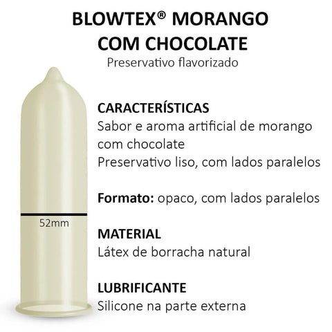 Preservativo Blowtex Morango com Chocolate  3 Unidades
