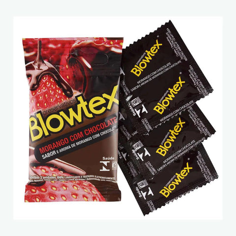 Preservativo Blowtex Morango com Chocolate  3 Unidades