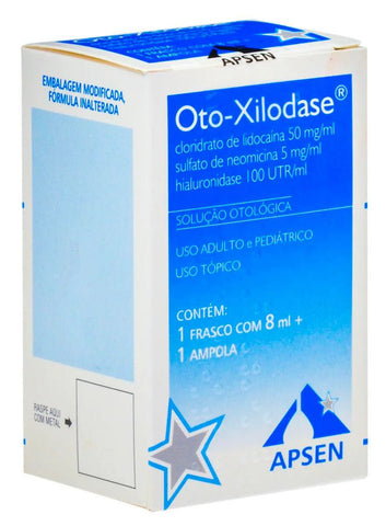 Oto-Xilodase  100UTR/mL + 50mg/mL + 5m/mL - 8 mL - Solução