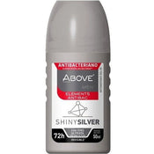 Desodorante Antitranspirante Masculino Above Elements Invisible Antibac Shiny Silver, Roll-On Com 50Ml