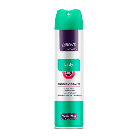 Desodorante Antitranspirante Above Women Lady, Aerossol Com 150Ml