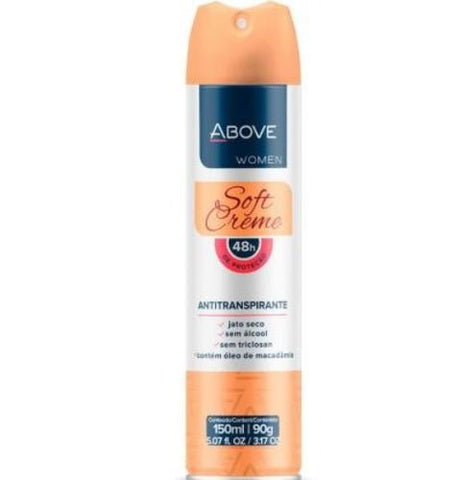 Desodorante Antitranspirante Above Women Soft Creme, Aerossol Com 150Ml