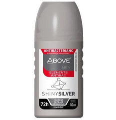 Desodorante Antitranspirante Masculino Above Elements Invisible Antibac Shiny Silver, Roll-On Com 50Ml