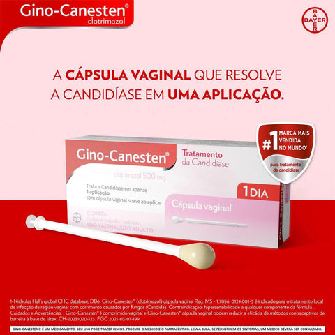 Gino-Canesten 1 Dia  500mg - 1 Unidade - Cápsula