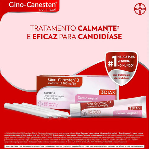 Gino-Canesten 3 Dias  100mg/5g - 20 g - Creme