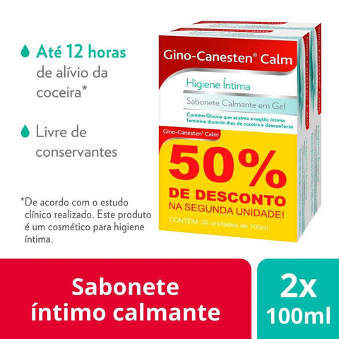 Gino-Canesten Calm  100 mL + 100 mL - Solução