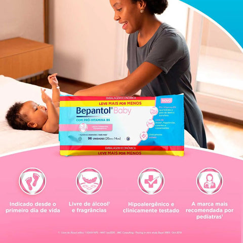 Lenço Umedecido Bepantol Baby  96 Unidades