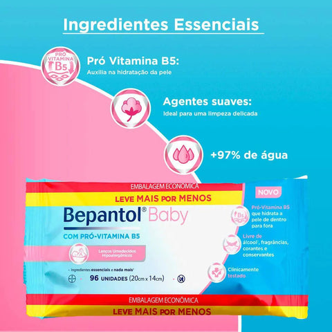 Lenço Umedecido Bepantol Baby  96 Unidades