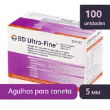 Agulha Bd para Caneta  Tamanho 5 mm - 100 Unidades