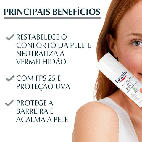 Creme Hidratante Facial Eucerin Antiredness  FPS 25 - 50 g