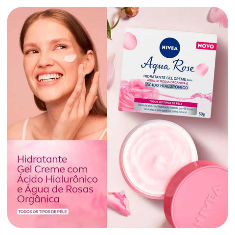 Creme Nivea Hidradante Gel Facial Aqua Rose 50 Ml