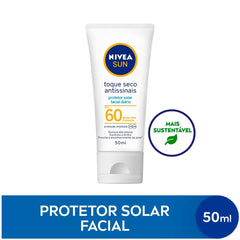 Protetor Solar Facial Nivea Sun Toque Seco Antissinais  FPS 60 - 50 mL
