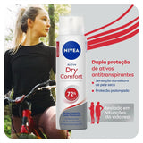 Desodorante Antitranspirante Feminino Nivea Dry Comfort Plus, Aerossol, 1 Unidade Com 150Ml