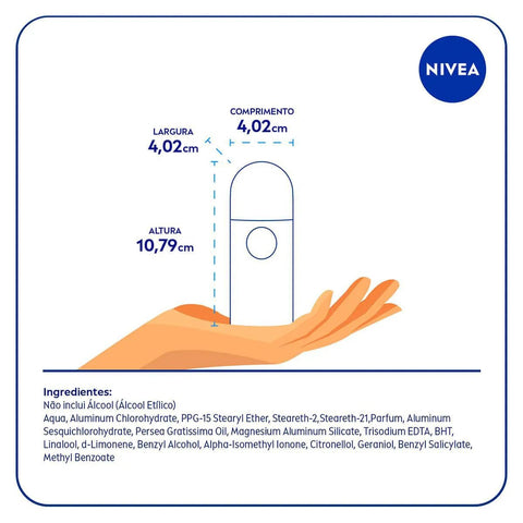 Desodorante Antitranspirante Feminino Nivea Dry Comfort Roll-On, 1 Unidade Com 50Ml