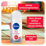 Desodorante Antitranspirante Feminino Nivea Dry Comfort Roll-On, 1 Unidade Com 50Ml