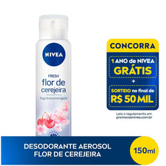Desodorante Antitranspirante Feminino Nivea Fresh Flor de Cerejeira, Aerossol, 1 Unidade Com 150Ml
