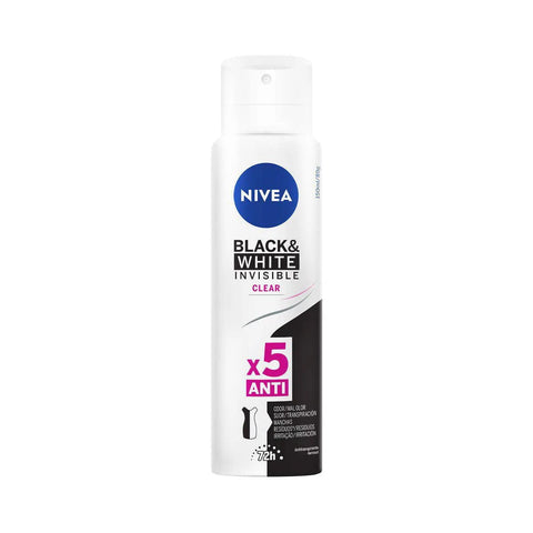 Desodorante Antitranspirante Feminino Nivea Invisible For Black & White Clear, Aerossol, 1 Unidade Com 150Ml