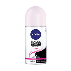 Desodorante Antitranspirante Feminino Nivea Invisible For Black & White Clear, Roll-On, 1 Unidade Com 50Ml