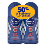 Desodorante Antitranspirante Masculino Nivea For Men Dry Impact Roll-On, 1 Unidade Com 50Ml + 50% de Desconto Na 2º Unidade