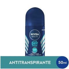 Desodorante Antitranspirante Masculino Nivea Men Active Dry Fresh Roll-On, 1 Unidade Com 50Ml