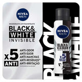 Desodorante Antitranspirante Masculino Nivea Men Invisible For Black & White Aerossol, 1 Unidade Com 150Ml