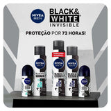 Desodorante Antitranspirante Masculino Nivea Men Invisible For Black & White Aerossol, 1 Unidade Com 150Ml