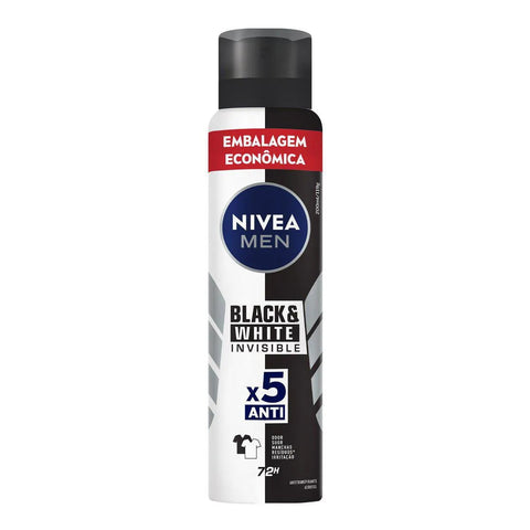 Desodorante Antitranspirante Masculino Nivea Men Invisible For Black & White Aerossol, 1 Unidade Com 200Ml