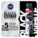 Desodorante Antitranspirante Masculino Nivea Men Invisible For Black & White Aerossol, 1 Unidade Com 200Ml