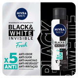 Desodorante Antitranspirante Masculino Nivea Men Invisible For Black & White Fresh Aerossol, 1 Unidade Com 150Ml