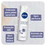Desodorante Antitranspirante Nivea Pele Sensível Sem Perfume, Aerossol, 1 Unidade Com 150Ml