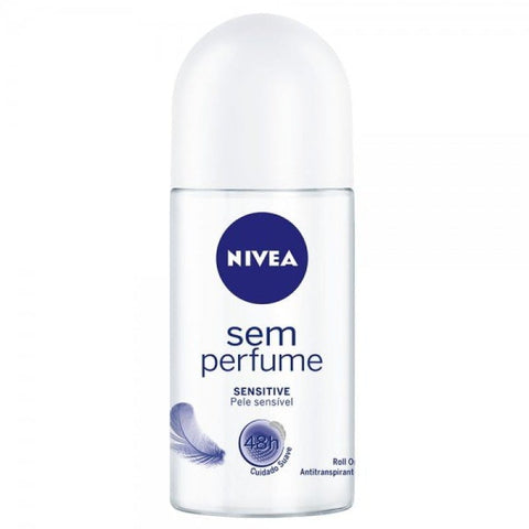 Desodorante Antitranspirante Nivea Pele Sensível Sem Perfume, Roll-On, 1 Unidade Com 50Ml